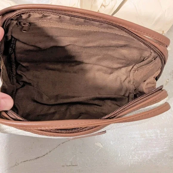 Espirit Cream and Brown Straw Purse  NWOT - Picture 4 of 7